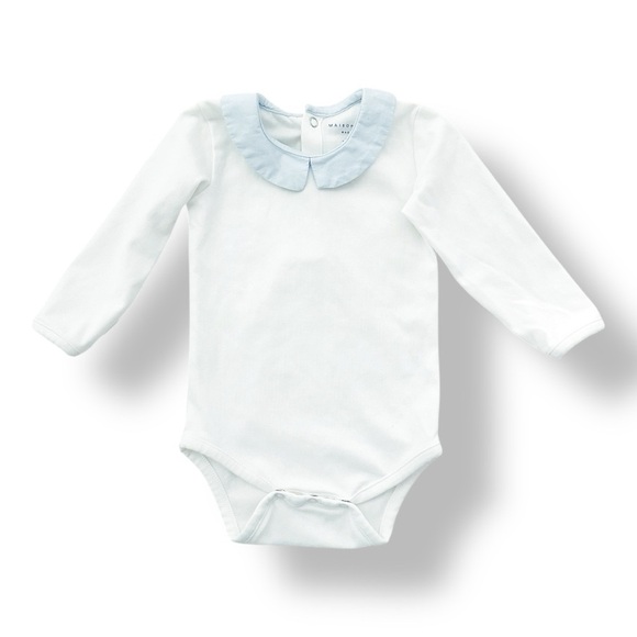 Maison Me | Syd Long Sleeve Pointed Collar Bodysuit (6-12 mos) 💙 - Picture 1 of 5